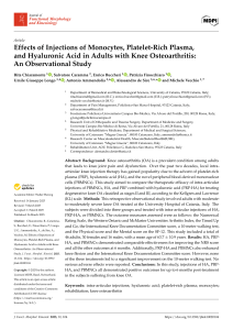 Knee Osteoarthritis Injections: Monocytes, PRP, HA Study