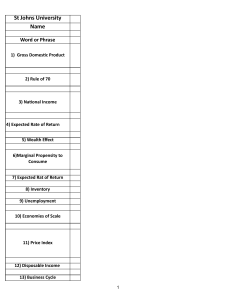 Macroeconomics Vocabulary Worksheet
