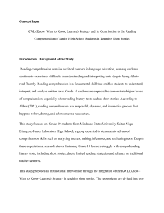KWL Strategy and Reading Comprehension in Senior High School Short Stories