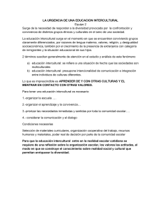 LA URGENCIA DE UNA EDUCACION INTERCULTURAL