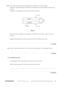 Fuel Cell Chemistry Questions & Answers