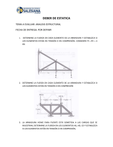 Deber de Est&aacute;tica: An&aacute;lisis Estructural - Problemas de Armaduras