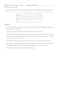 MATH351 Quiz 5: Differential Equations Systems