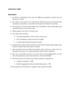 Advocacy Video Guidelines for BEEd Candidates