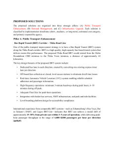 Proposed Solutions for Thika Road Transport
