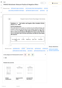 PANAS Worksheet: Measure Positive & Negative Affect