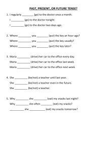 Past Present Future Tense Worksheet
