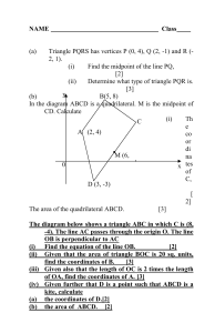Coordinate Geometry & Set Theory Math Worksheet