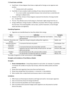 7.2 Food Chains and Webs - Ecology Basics