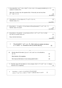 Polynomial Factorization Exam Questions