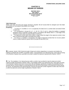 IBC 2021 Section 1020.5 Dead Ends Interpretation