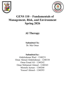 AI Therapy Project: Management, Risk, and Environment Analysis