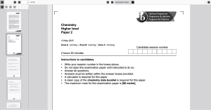 IB Chemistry Higher Level Paper 2 2025 Exam