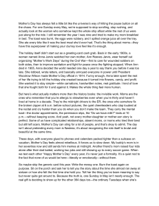 Reflections on Mother's Day: History and Meaning