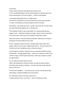 What Table Tennis Means to Me: Personal Insights