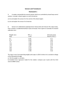Sensors and Transducers Homework 1: Engine & Drivetrain Sensors, Loadcell Calibration