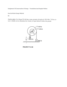 Assignment 10: Conservation of Energy - Translational & Angular Motion
