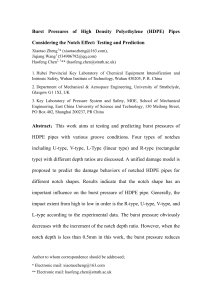 Burst Pressures of HDPE Pipes: Notch Effect Testing and Prediction