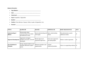 Debate Assessment Rubric - Evaluate Speakers on Motion, Arguments, Evidence
