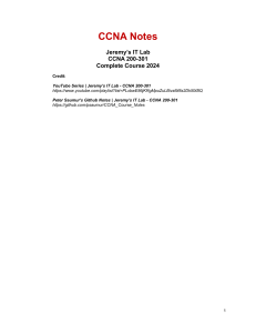 CCNA 200-301 Notes: Complete Course 2024