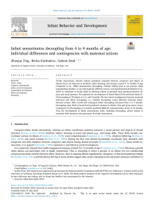 Infant Sensorimotor Decoupling: 4-9 Months Development & Maternal Actions