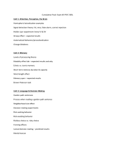 PSYC 305L Cumulative Final Exam #3 Topics
