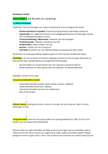 Marketing in bedrijf - Hoorcollege 1: De filosofie van marketing