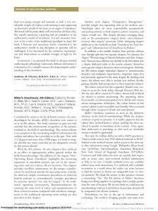 Review of Miller&rsquo;s Anesthesia 8th Edition