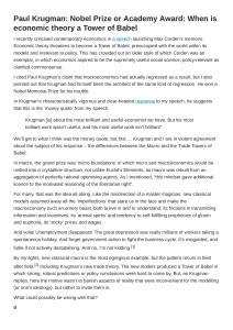 Krugman's Nobel: Tower of Babel in Economics