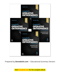 Campbell's Operative Orthopaedics 14th Ed Summary