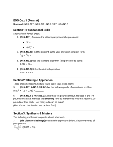 EOG Quiz 1 Form A 6th Grade Math Test