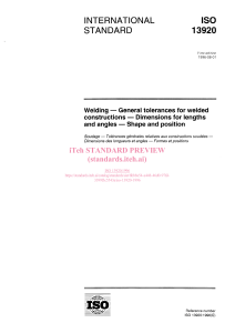 ISO 13920:1996 Welding Tolerances Standard