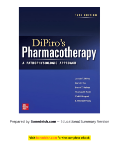 DiPiro's Pharmacotherapy 12th Edition Summary