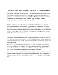 Corruption Impact on Foreign Investment in Dominican Republic