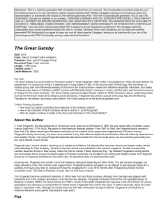 The Great Gatsby Topic Overview