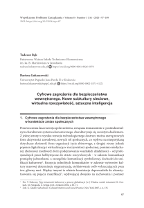 Cyfrowe zagrożenia dla bezpieczeństwa wewnętrznego: subkultury, VR, AI