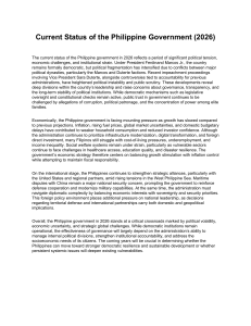 Philippine Government Status 2026: Political, Economic, International Challenges