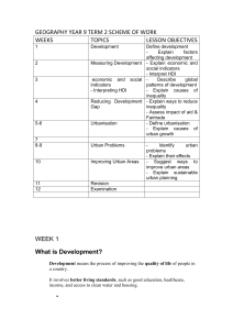 Year 9 Geography Term 2 Scheme of Work