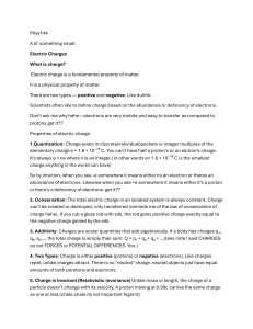 Phys144: Electric Charges - Coulomb's Law & Properties