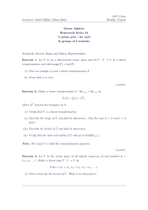 Linear Algebra Homework Series 10: Kernel, Range, Matrix