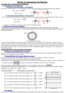 Atome et m&eacute;canique de Newton