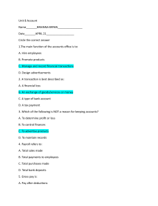 Unit 8 Accounting Quiz: Multiple Choice Questions