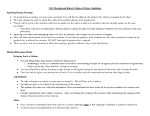 GSU Meeting Guidelines: Robert's Rules of Order