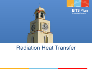 Radiation Heat Transfer - BITS Pilani