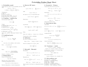 Hoja de Referencia R&aacute;pida de Probabilidad