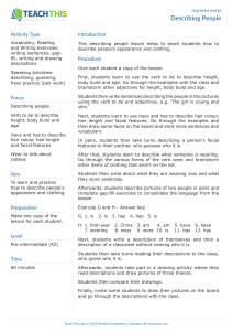 Describing People Lesson Plan: Appearance & Clothing