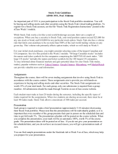Stock-Trak Guidelines for ADMS 3531 Course