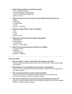 Environmental Quiz: Recycling & Waste