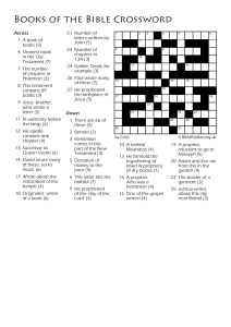Books of the Bible Crossword Puzzle