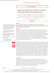 Aspirina en s&iacute;ndrome coronario cr&oacute;nico con anticoagulaci&oacute;n oral